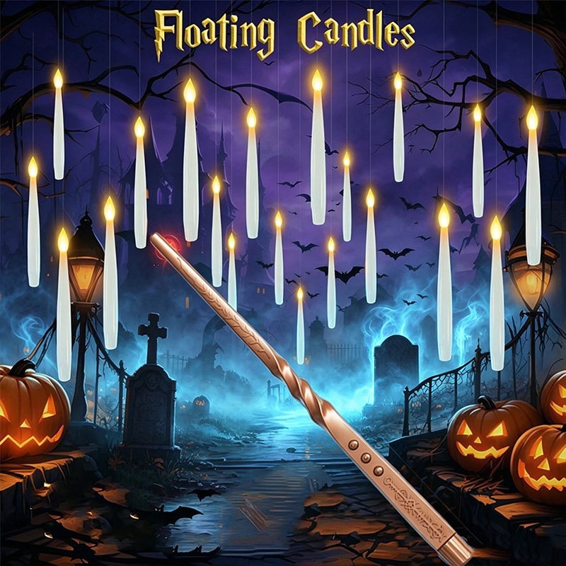 Silk Candle - Bougies flottantes magiques avec baguette, bougies