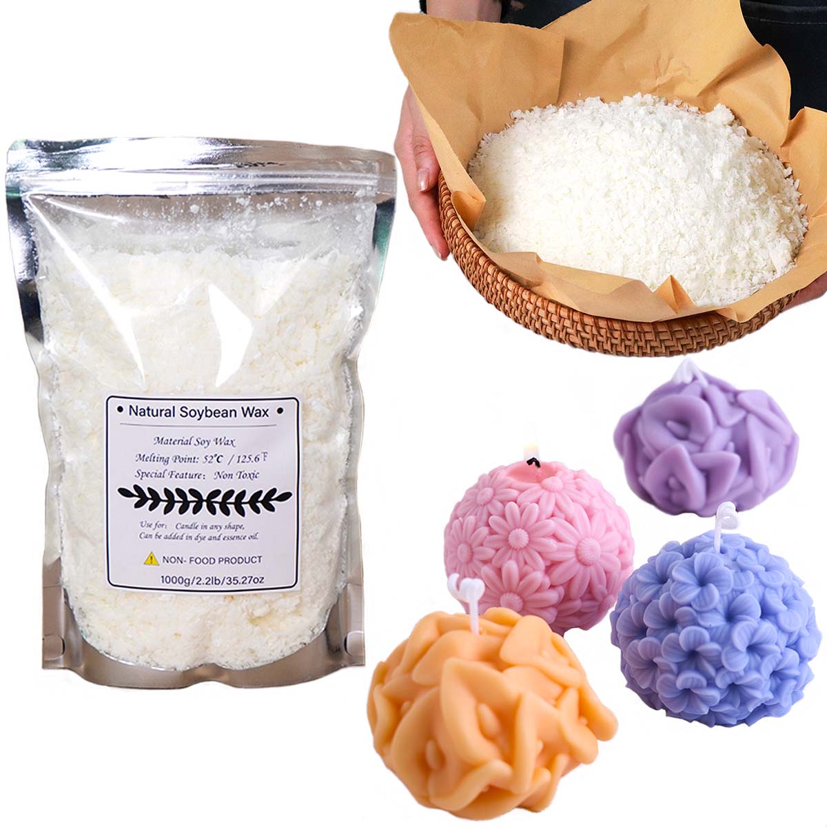 Flocons de cire de soja nature - Candle Making Kit avis et prix